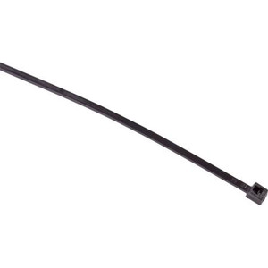 TYTON 5 3/4"x 3/32" self locking cable tie. Black color resists UV. 18 LB tensile strength. Made of Nylon 6/6. Black.