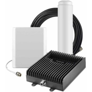 SURECALL Fusion5X 2.0 Omni / Panel booster kit includes 75 ft. and 100 ft. lengths of SC-400 coax cables, outdoor omni antenna and indoor panel antenna.