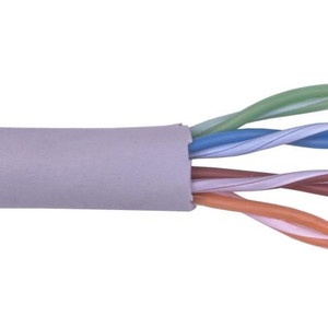BELDEN 24AWG solid bare copper, polyole- fin insulated, CAT-5E rated, Unshielded twisted pair cable with Gray PVC jacket. 4 pairs, 1000' Unreel box. CMR rated