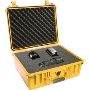 PELICAN protector equipment cases. Water tight and airtight to 30 feet w/neoprene o-ring seal. Inside Dims: 18-15/16"L x 14-7/16"W x7-3/4"D. YELLOW