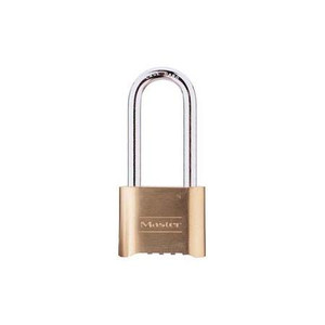 MASTER LOCK Set your Own combination Padlock, Four digits, 2 inch wide body, solid brass; set your own combination to any of 10,000 combos. 2-1/4" Shackle