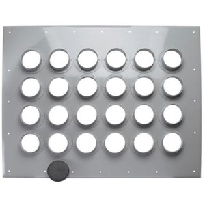 COMMSCOPE multiport feed-thru plate. 4" diameter openings. 24 ports. 26.3" x 18.1" plate. Order cable boots separately.