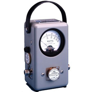 BIRD RF directional wattmeter with peak reading accuracy of 8% of full scale. 450 KHz - 2700 MHz, 0.1-10,000 watts. Requires elements. N female connectors.