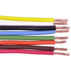 CONSOLIDATED 1 conductor 14 gauge PVC insulated copper strand wire. 19 x 27 Strand.Color RED, per foot.