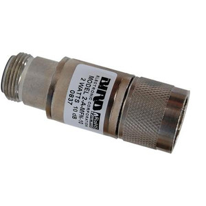 BIRD RF coaxial attenuator. 2 watt 15 dB nominal attenuation. Male N to female N connectors.