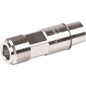 COMMSCOPE N Female Positive Lock for 3/8" Heliax LDF2-50. Ring flare attachment with silver captivated center pin.