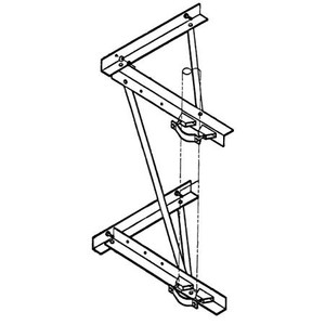 Rohn 18" clearance galvanized wall mount Includes upper bracket only. Will support mast up to 2 1/4" O.D. and installs using up to 5/16" bolts.