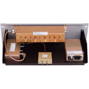 EMR 138-225 MHz 2 channel receiver multicoupler 5 resonators, 115VAC. 19" rack mount, wiring, hardware, cabling. FACTORY tune. Specify 3-4 MHz passband.