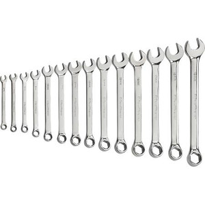 GEARWRENCH 14pc 6-Point Metric Combination Wrench Set includes: 6,7,8,9,10,11,12,13,14,15,16,17, 18,19mm. Non-ratcheting