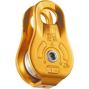 PETZL Lightweight compact pulley. Use with ropes between 7 and 13 mm diameter. Sheave mounted on self lubricating bush- ings for efficiency.