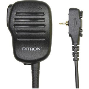 RITRON remote speaker mic with rotating spring action clip for the PT series portable radios.