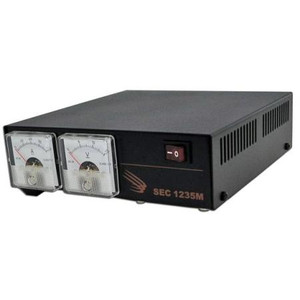 SAMLEX switching power supply. 30A continuous, 35A intermittent, 2.5H x 8.0L x 7.3W. 115/230V internally selectable input. With Meters
