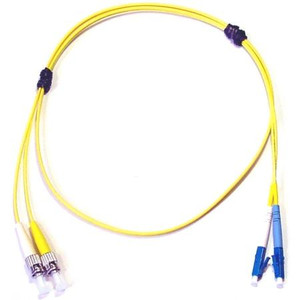 OPTIMUM FIBEROPTICS 1 meter LC-ST Singlemode Duplex OFNR Fiber Optic Cable Jumper. LC-ST DX SM OFNR 1M