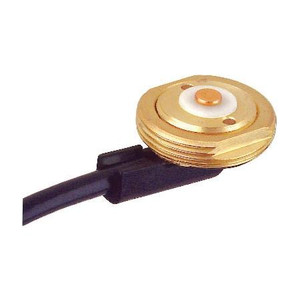 LAIRD 3/4" hole all brass mount. Includes 17' RG58/U solid center cable with installed Mini UHF connector. .