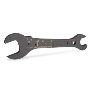 COMMSCOPE combination tool for 1/2" & 7/8" coaxial cable. Provides open wrench ends , chamfer tool, file, inner conductor gauge & jacket cut-off gauge.