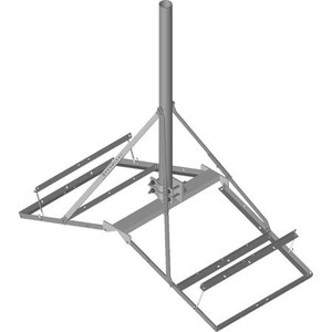 COMMSCOPE Non-Penetrating Peak Roof Frame. Fits masts OD 2-3/8" to 4-1/2". Custom. Order Mast and concrete blocks seperately.