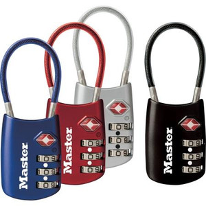 MASTER LOCK TSA Luggage Lock allows TSA screeners to inspect and relock bag, flexible cable resists abuse, 3 position dial is easy to set and reset. Mult Clrs