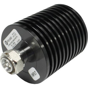 MICROLAB RF coaxial attenuator. 50 watt, 10dB nominal attenuation. N male to N female connectors.