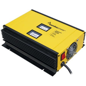 SAMLEX switched mode 40A battery charger. 120-230 VAC input. 27.6-28.8 VDC three step voltage function output. 2 bank.