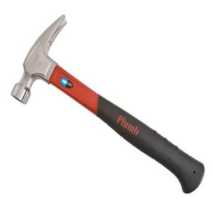 PLUMB Premium ripping claw hammer. Virtually unbreakable fiberglass handle. Octagon shaped neck. Head weight 16 Oz. Overall length is 13-1/2".