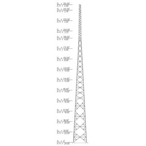 TRYLON SuperTitan MAX 222ft M400 self- supporting tower. Contains tower hard- ware, base shoes, anchor bolts, splice hdw. Drop ships from Trylon knocked down