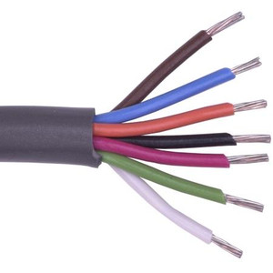 CONSOLIDATED WIRE 22 gage control, audio and computer cable. Seven conductor PVC insulated. Priced per 500 feet.
