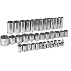 GEARWRENCH 37 pc 1/2" Drive 12pt Metric Master Socket Accessory Set