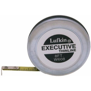 Lufkin- Executive Thinline Convienant for office, briefcase or pocket. 8' easy to read blade power retraction