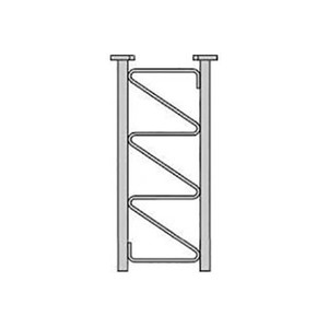 ROHN 45GSR general purpose communication tower section. 10' length. 1 1/4" solid steel. Triangular design with 18" face. Zig-zag bracing. Incl. joint bolt kit.