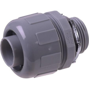 CARLON Carflex 3/4" liquidtight straight fitting. Complete connector system. Nylon. Reusable.