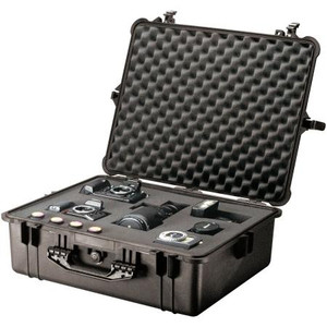 PELICAN-HARDIGG iM27950 Storm Case in yellow with foam. In-line wheels, telescoping handle, waterproof, and dustproof.