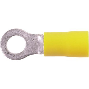 HAINES PRODUCTS Vinyl Insulated Ring Terminal with butted seam. For 12-10 ga wire size and #10 stud or screw size. 600-1000V. 100 pack