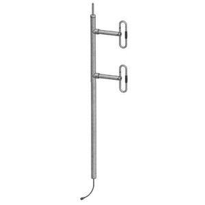 COMPROD 406-512 MHz dual dipole antenna 5-5.5dB bi-direct gain. 450 watts. Incl. harness w/N male term. internal to mast. 1/4 wave spacing. ORDER MTG. CLAMPS S