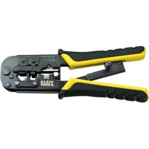 KLEIN all-in-one tool will cut, strip, and crimp paired-conductor cables. Crimp 4,6, and 8 pos for RJ22, RJ11/RJ12 and RJ 45. Ratchet for full compression.