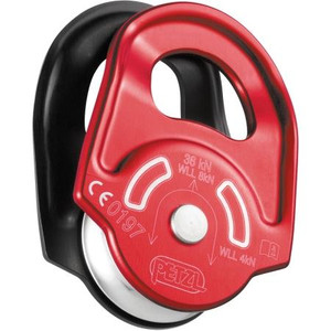 PETZL "Rescue", Highly efficient swing- sided pulley. 2" tread diameter sheave for rope up to 1/2". Sealed ball bearings. Work Load 1760 lbs. NFPA