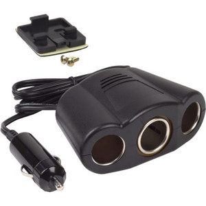 HAINES PRODUCTS cigarette lighter adapt. Triple dash mnt sockets w/ 4' power cord with plug. Measures 2.5"(D) x 1.75 " (H) x 4.0" (L) 2 AMPS per socket.