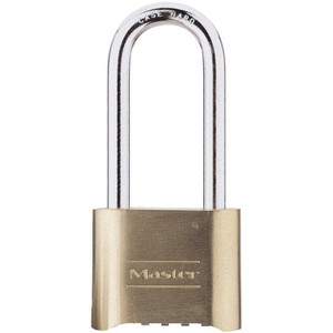 MASTER LOCK Resettable Combination Padlock, Four digits, 2 inch wide body, stainless steel; set own combination to any of 10,000 combos. 2-1/4" Shackle