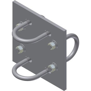 COMMSCOPE Crossover Plate. U-bolt style. 3-1/2" to 3-1/2" OD pipe. Hot dipped galvanized steel.