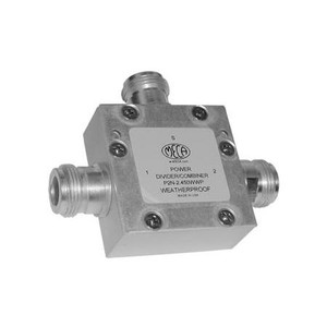 MECA 2.4-2.5 GHz Two-Way Power Divider. 20 watts. 27 dB typ Isolation. 0.20 dB typ Insertion loss. N female connectors.