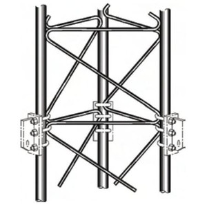 ROHN 65G guy bracket assembly with hardware. Kit includes (3) brackets with U-bolts. Hot-dip galvanized.