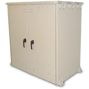 DDB UNLIMITED 62"H x 59"W x 42"D Outdoor aluminum cabinet enclosure. NEMA class 250 Type 4. (2) Front & (2) rear doors with 3pt locking. DROP SHIP ONLY.