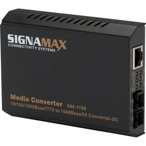 SIGNAMAX 10/100/1000Base to 1000SX MM/SC Industrial Din-Rail mounted hardened Converter. Multimode. SC connector RJ45