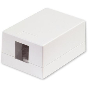 SIGNAMAX 1 Port Keystone Jack Surface Mount Multimedia Box. Color is White. Not for use with Cat 6 Keystone Jacks.