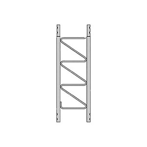 ROHN 25G general purpose communication tower section. 5' length. 1-1/4" steel tubing. Triangular design with 12.5"face Zig-zag cross brace. Hot dip galvanized.