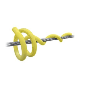 SABRE Bird Flight Diverter for use on 1/2" EHS guy wire. Yellow PVC plastic construction.