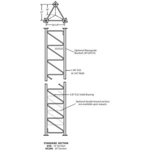 ROHN 65G 20ft double-braced tower section. Includes hardware to allow for connection to another ROHN 65G section Drop-ship only.