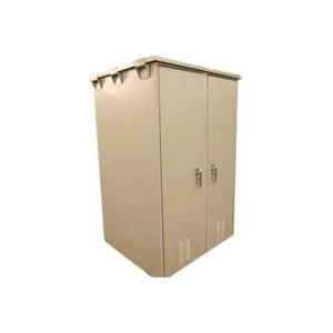 DDB UNLIMITED 78"H x 51"W x 42" D Out- door Cabinet. (4) Racking Rails. (2) Front Doors and (2) Rear Doors. 3Pt Locking. Painted Cream. DROP SHIP ONLY.