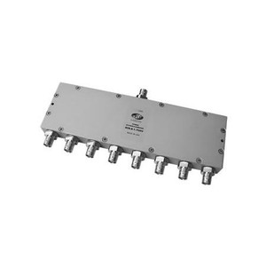 MECA 700-2700 MHz eight-way power divider. 40 watts. 1.30 typical VSWR. 20dB min. isolation between ports. BNC-Female connectors.