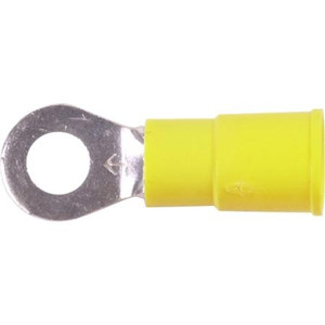 3M vinyl insulated ring terminal with butted seam. For 12-10 ga. wire size and #10 stud or screw size. 600-1000V. 50 per box.