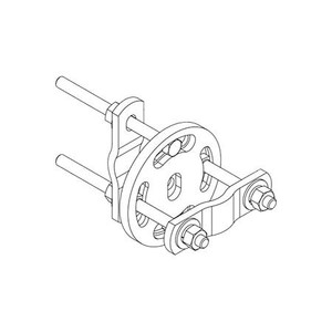 VALMONT Adjustable Clamp Plate Assembly. Clamps 2 pipes from 7/8" to 3-1/2" OD together. Angle adjusts 40 Deg in either direction from perpendicular.